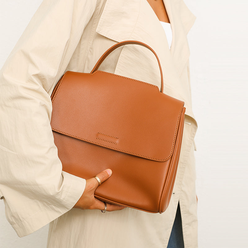 Structured Leather Shoulder Bag - Livia