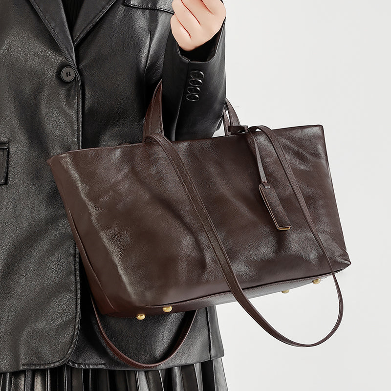 Structured Leather Handbag - Flora