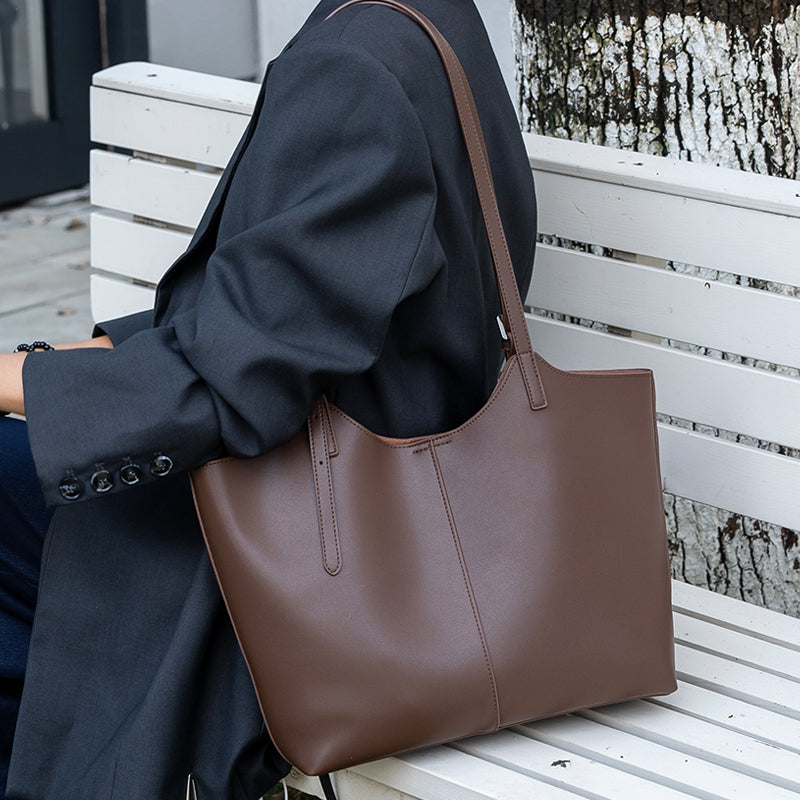 Modern Leather Tote - Ingrid