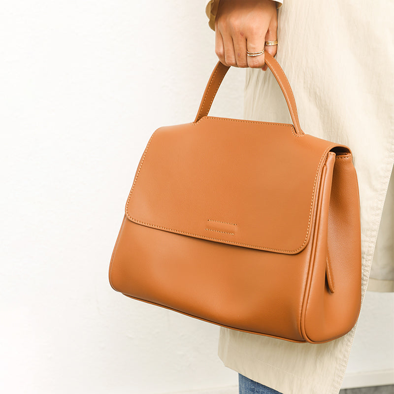 Structured Leather Shoulder Bag - Livia