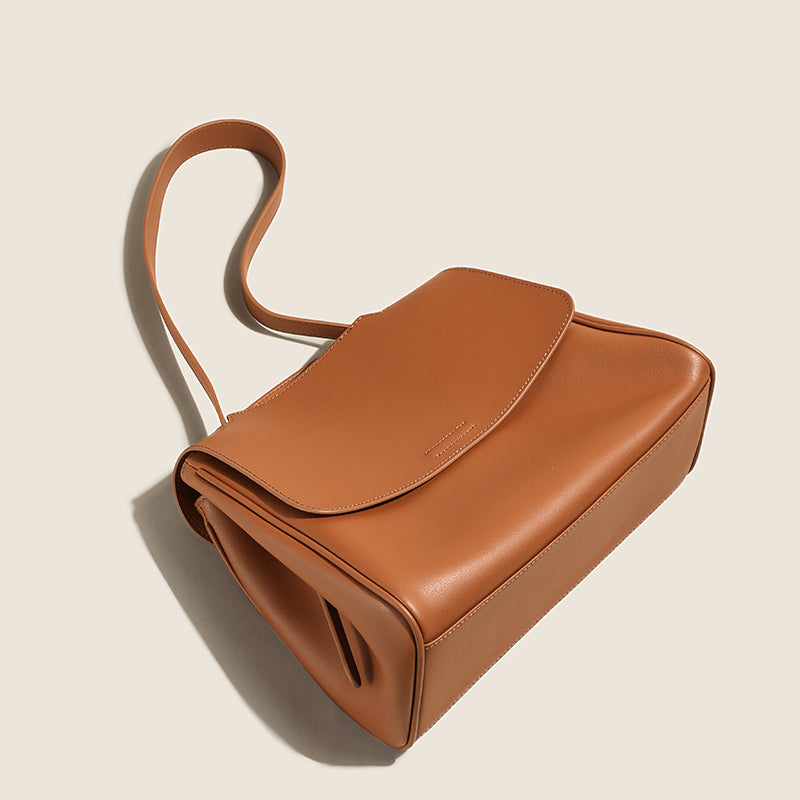 Structured Leather Shoulder Bag - Livia