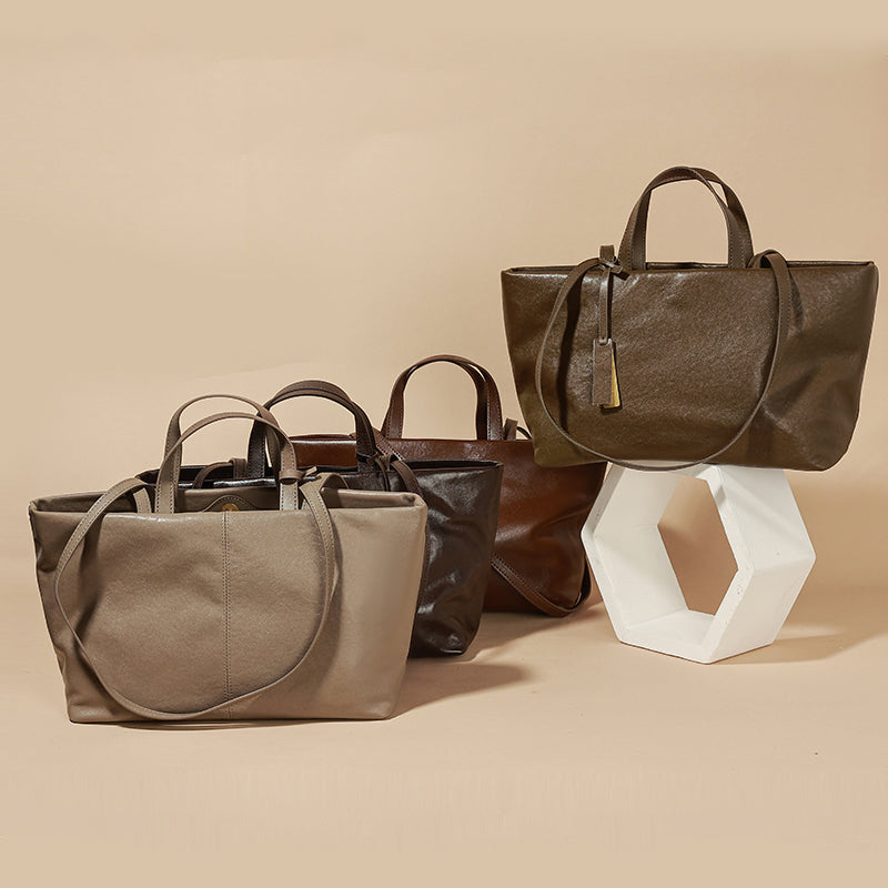 Structured Leather Handbag - Flora