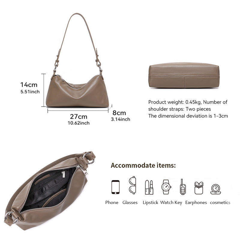 Soft Leather Shoulder & Crossbody Bag for Women - Ayla