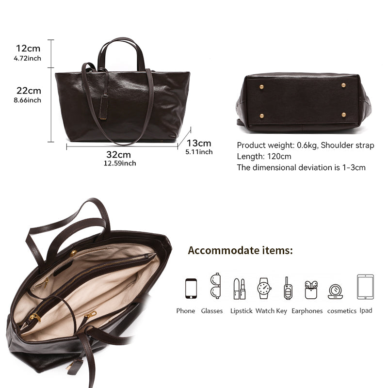 Structured Leather Handbag - Flora