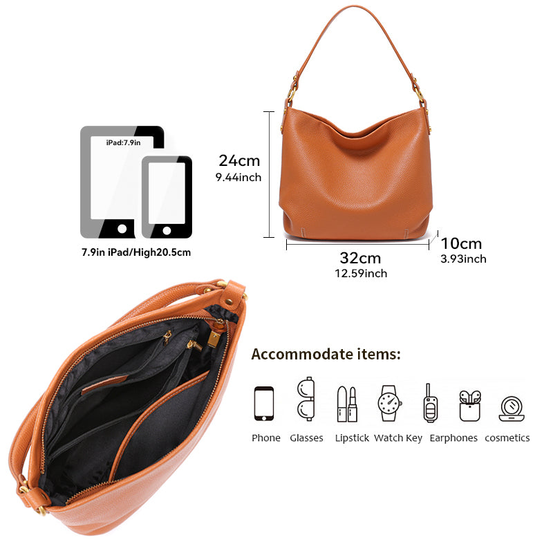 Leather Shoulder Bag - Marcella