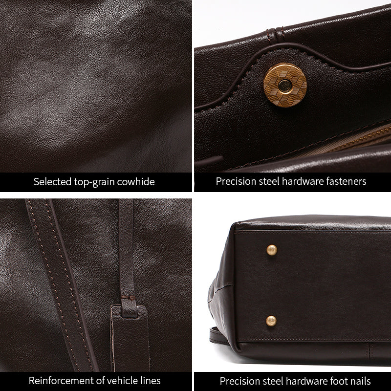 Structured Leather Handbag - Flora