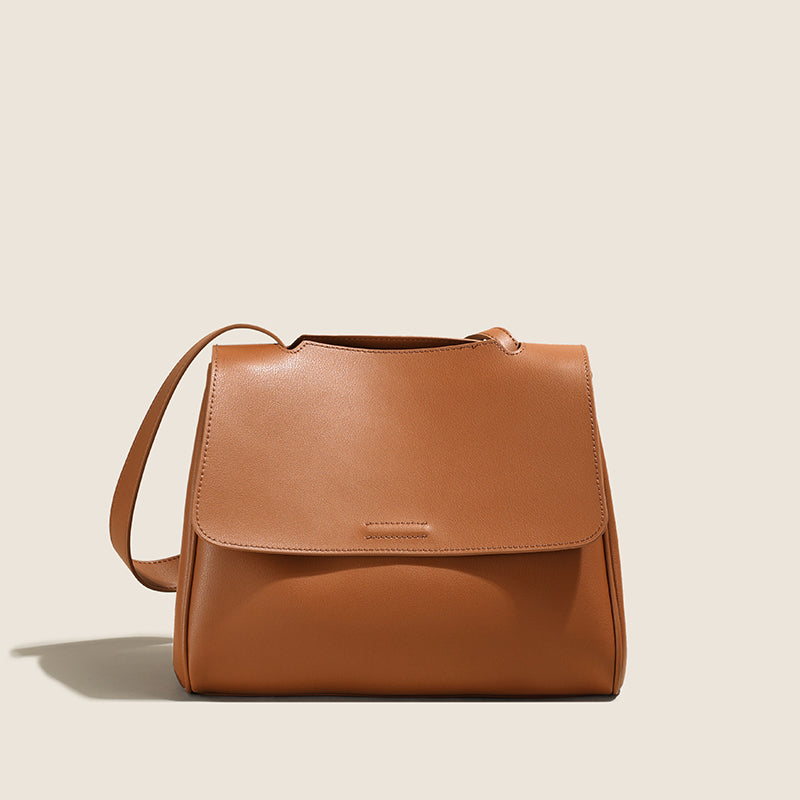 Structured Leather Shoulder Bag - Livia