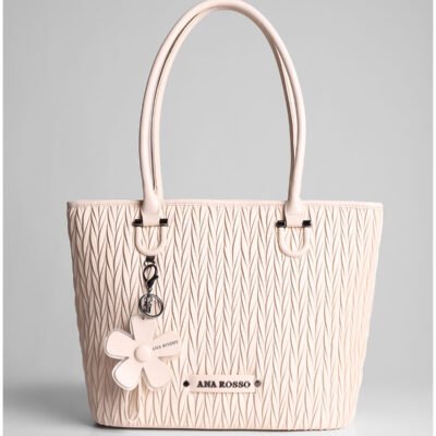 Woman handbag in Beige color